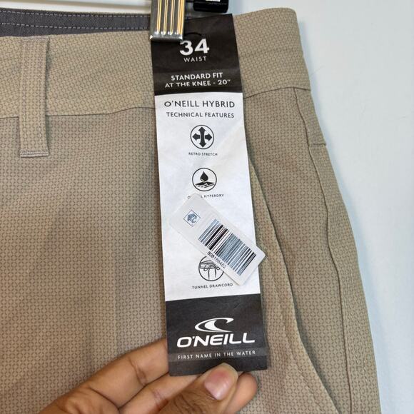 O'neill  Stockton Hybrid Stretch Walkshort Size 34 Fog Cream Summer Minimal - Picture 5 of 12